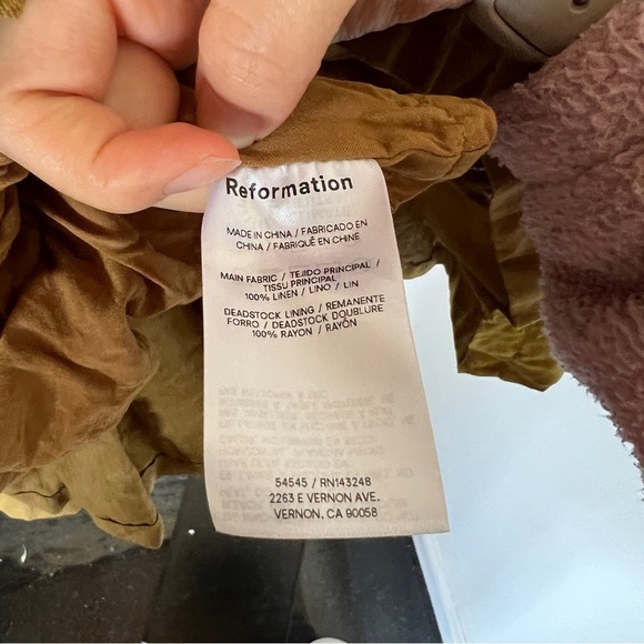 Reformation Isabeli Linen Dress in Ginger - Picture 7 of 7